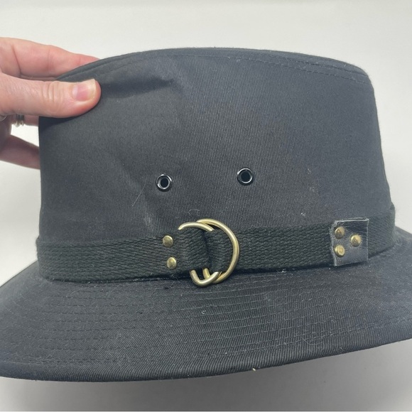 Dorfman Pacific Cotton Fedora – Black, Size L - Picture 4 of 6